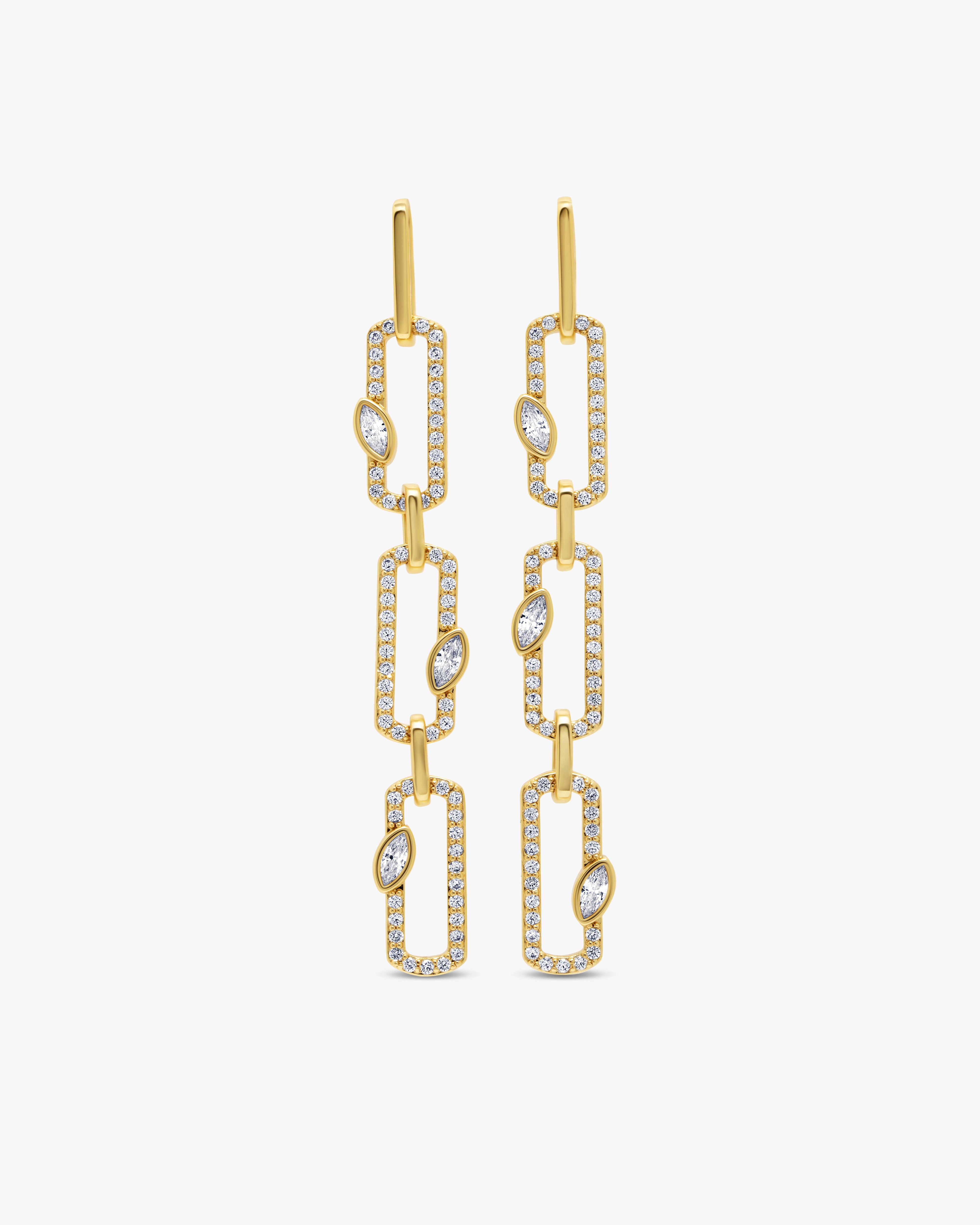 Halo Chain & Veil Link Earring Set