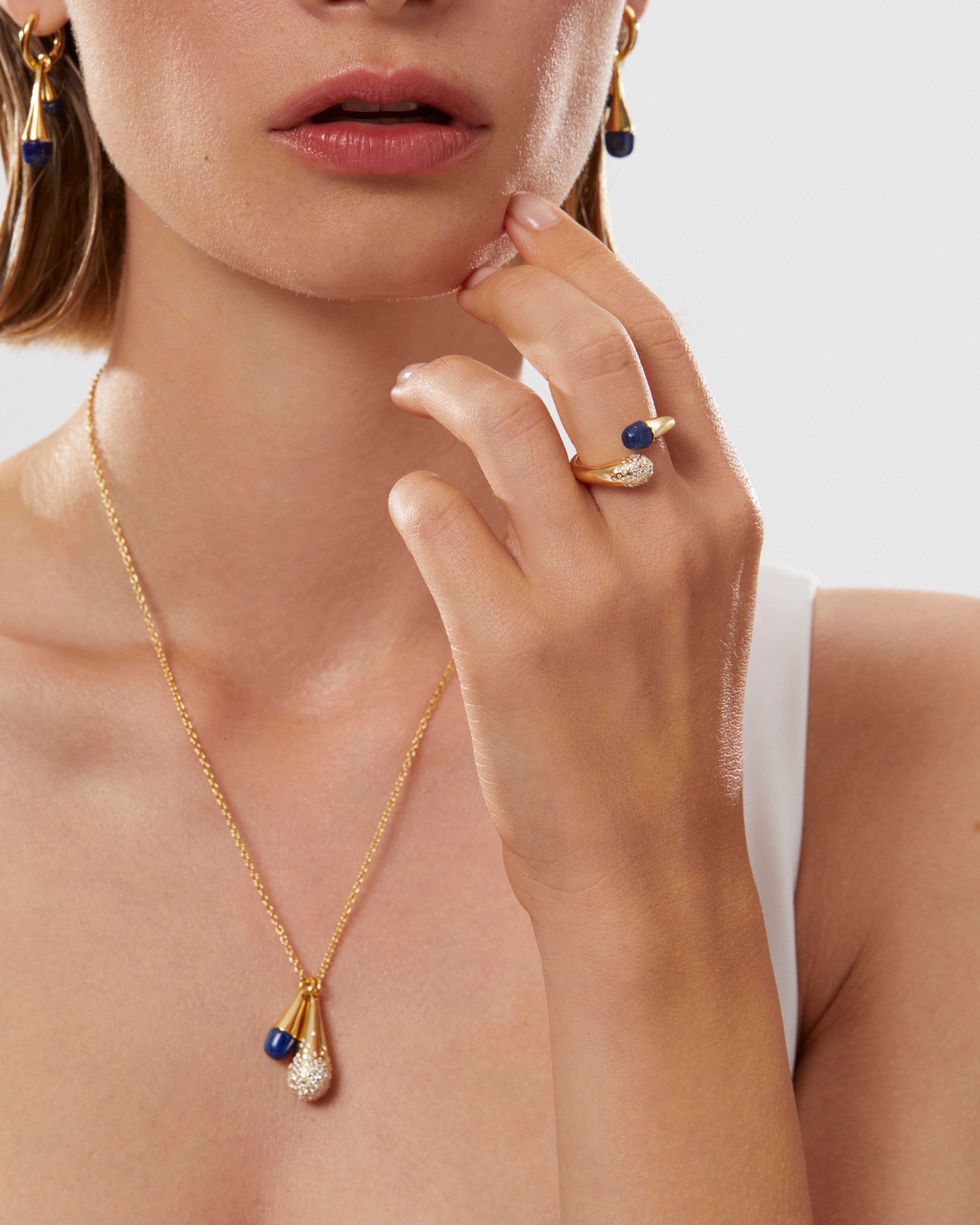 Double Cascade Necklace – 10K Gold