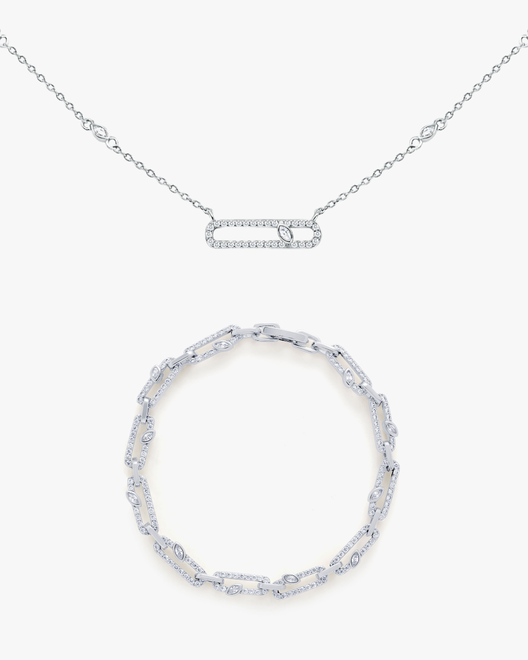 Halo Brilliance necklace & Veil Bracelet SET