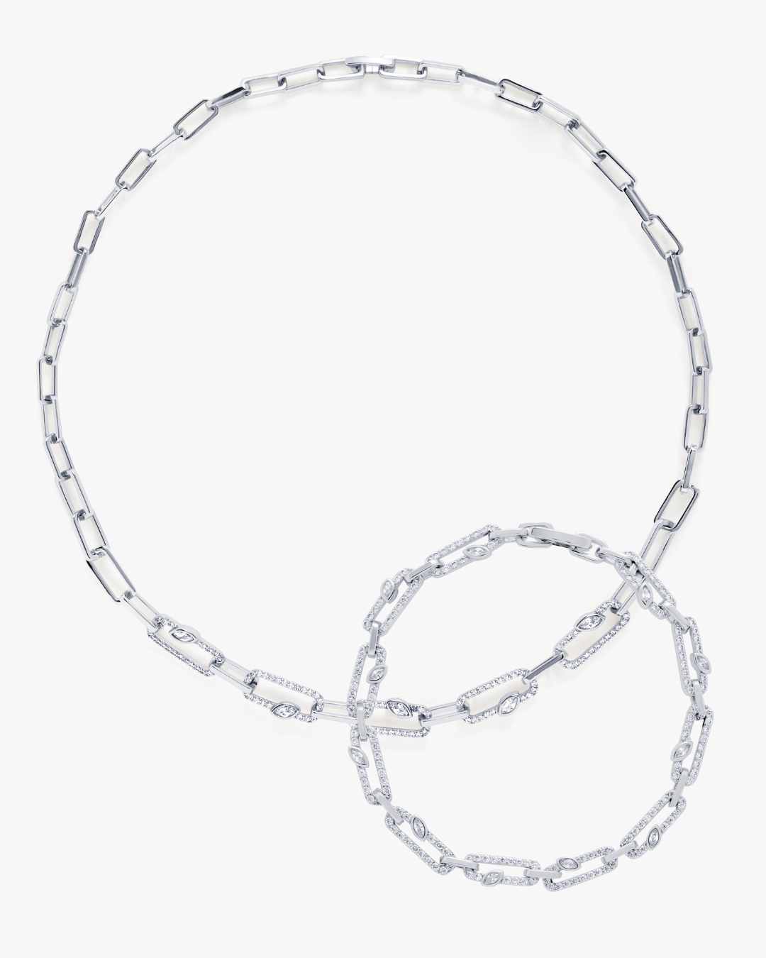 Halo Chain & Veil Bracelet Set